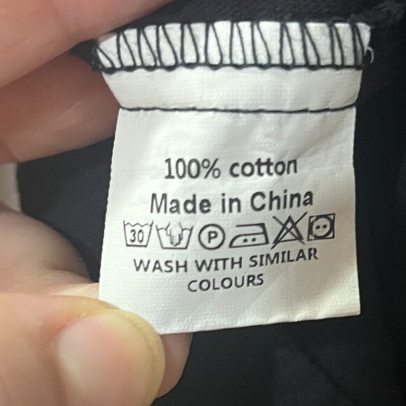 Vonda Cotton Black Tunic with White Lace Trim Bell Sleeves Women's Plus Size 2X - Picture 5 of 6